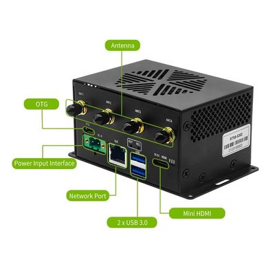 Waveshare Jetson Orin NX 16GB Modul eingebettete KI-Gehäuse für Feiyun Smart Box
